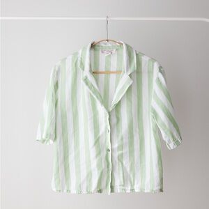 Sincerely Jules Mint and White Cotton Top